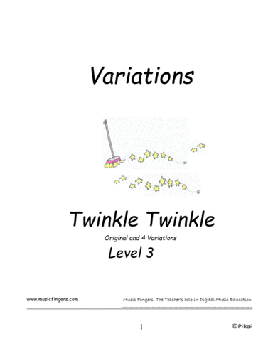 Twinkle Twinkle. W.A.Mozart. Lev. 3. Variations (arr. Music Fingers)