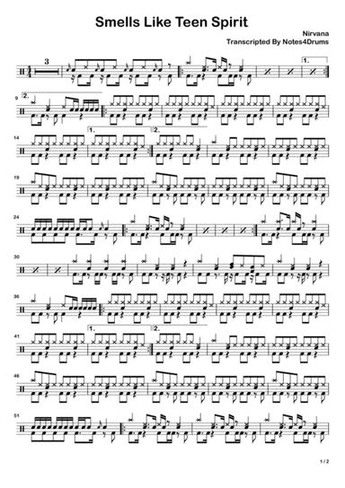 Smells Like Teen Spirit (arr. Notes4Drums)
