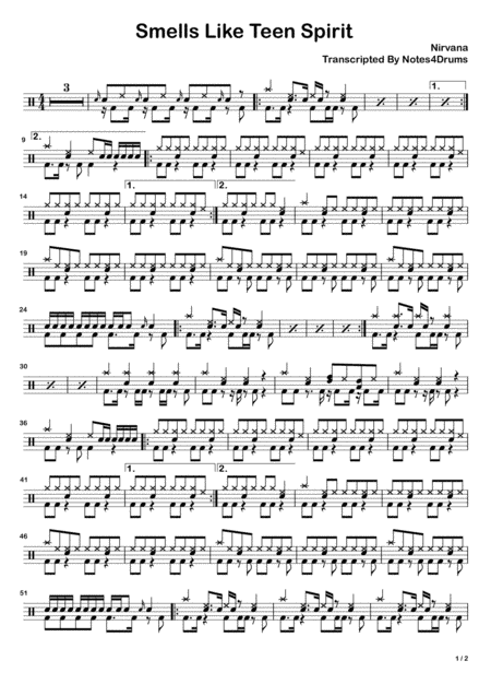 Smells Like Teen Spirit (arr. Notes4Drums)