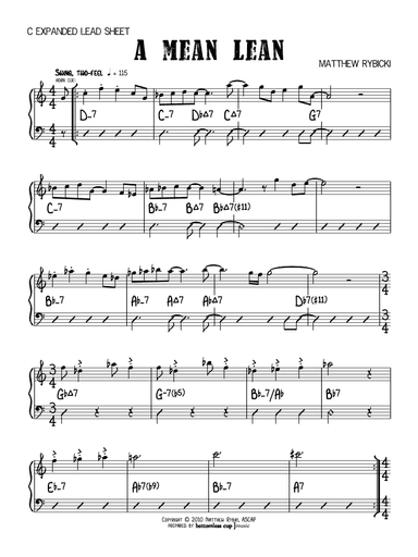 A Mean Lean (C Expanded Lead Sheet)