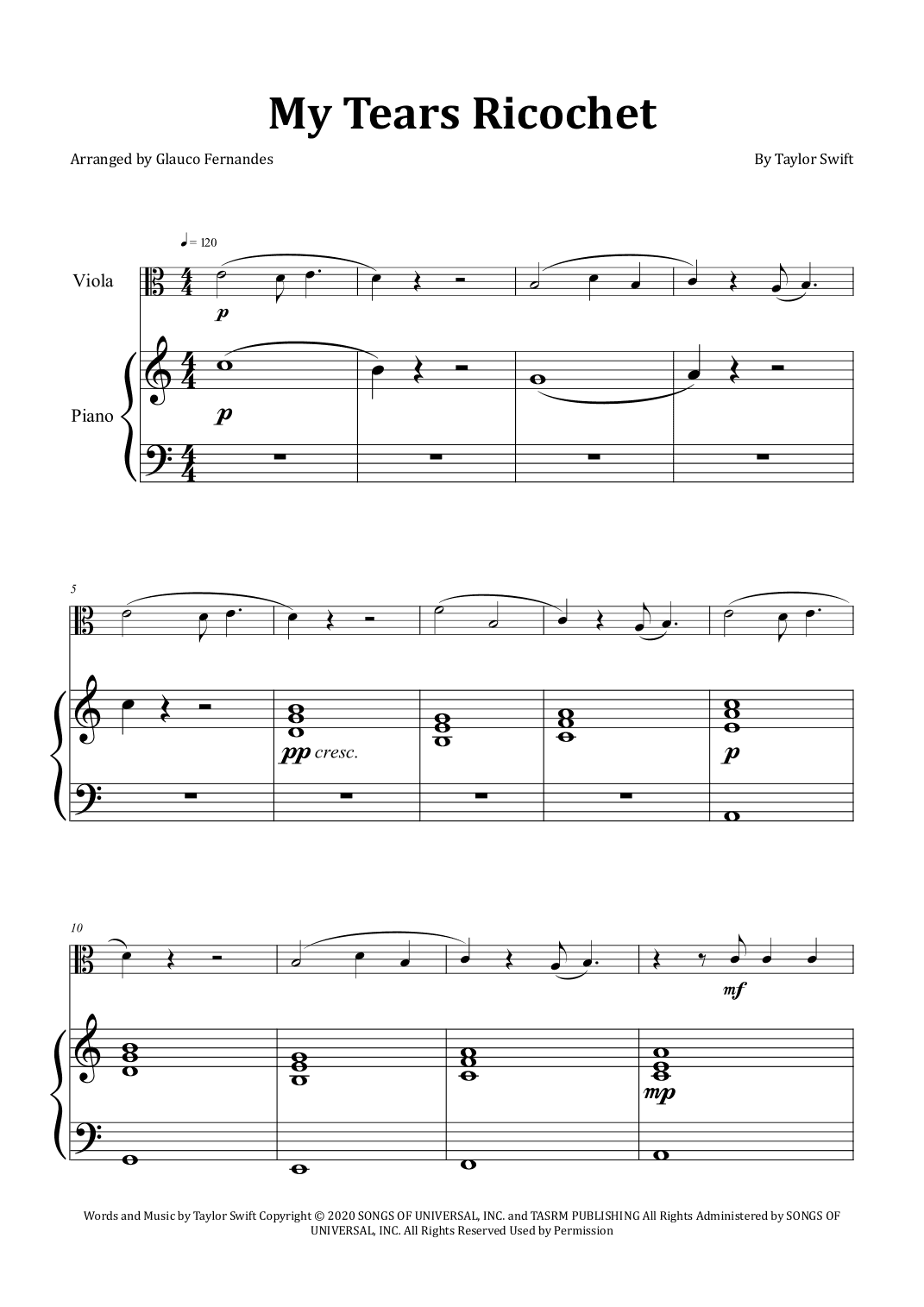 My Tears Ricochet (arr. Glauco Fernandes)