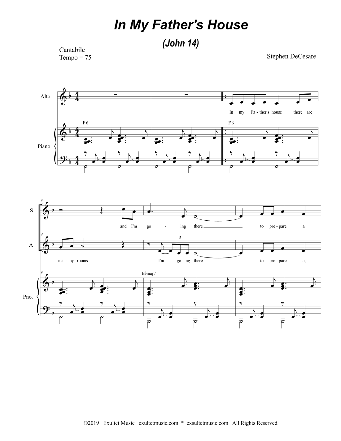 In My Father's House (John 14) (Duet for Soprano and Alto solo)
