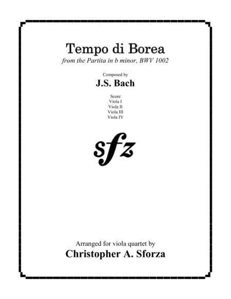 Tempo di Borea, for viola quartet (arr. Christopher A. Sforza)