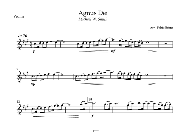 Agnus Dei (arr. Fabio Britto)