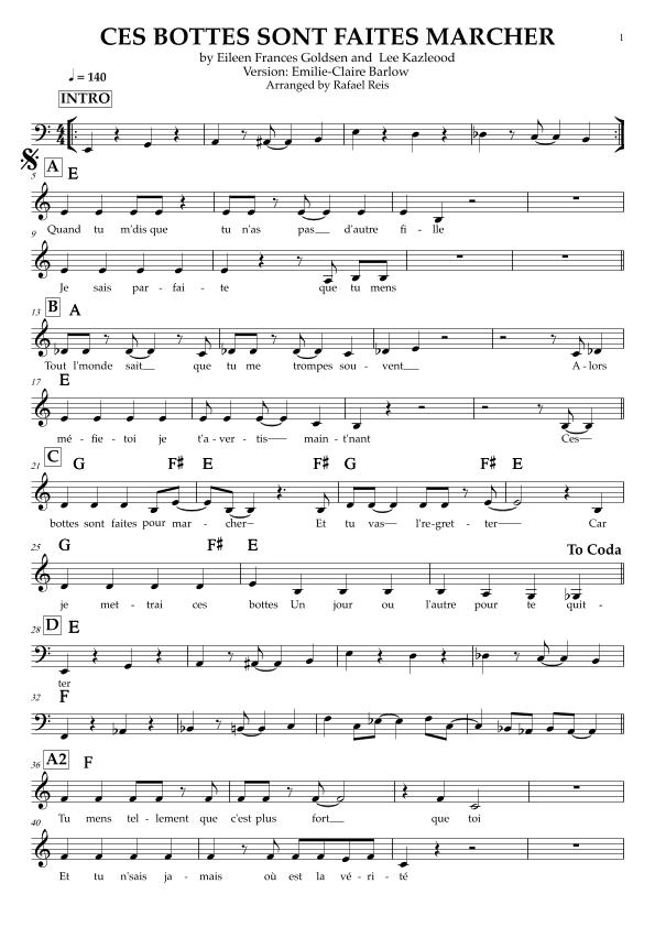Ces Bottes Sont Faites Pour Marcher (arr. Rafael Reis)