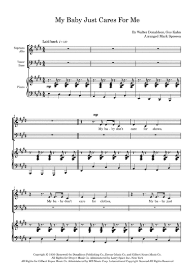 My Baby Just Cares For Me (arr. Mark Sproson)