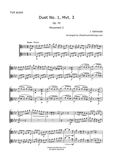 Kalliwoda, J. - Duet No.1, Mvt. 3,  Op. 70 for Two Violas (arr. Linda M Scott)