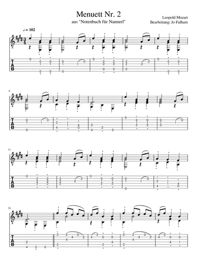 Menuett Nr. 2 (arr. Jo Fulham)