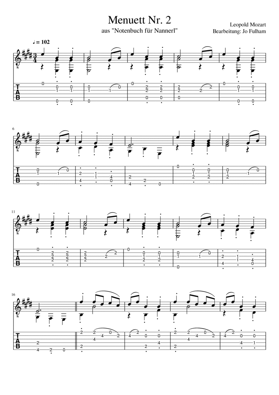 Menuett Nr. 2 (arr. Jo Fulham)
