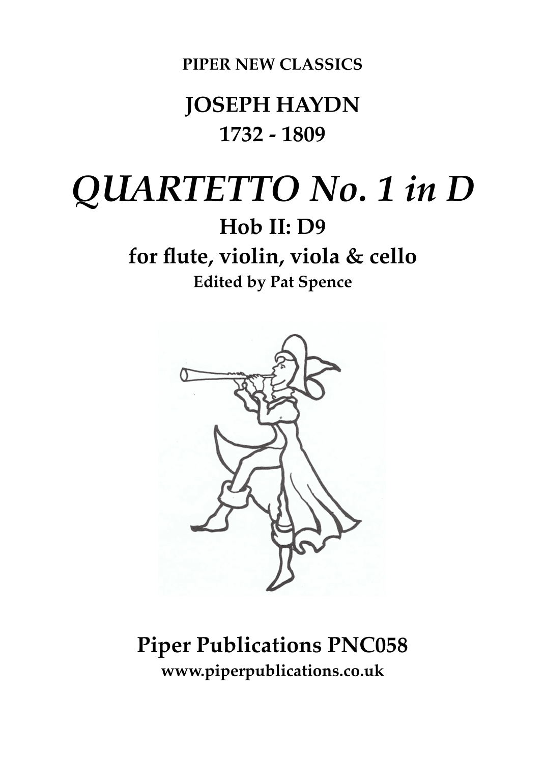 HAYDN  QUARTETTO 1 IN D MAJOR Hob II: D9 for flute, violin, viola & cello (arr. Edited by Pat Spence)