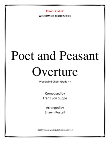 Poet and Peasant Overture for woodwind choir by Franz von Suppe (arr. Shawn Postell)