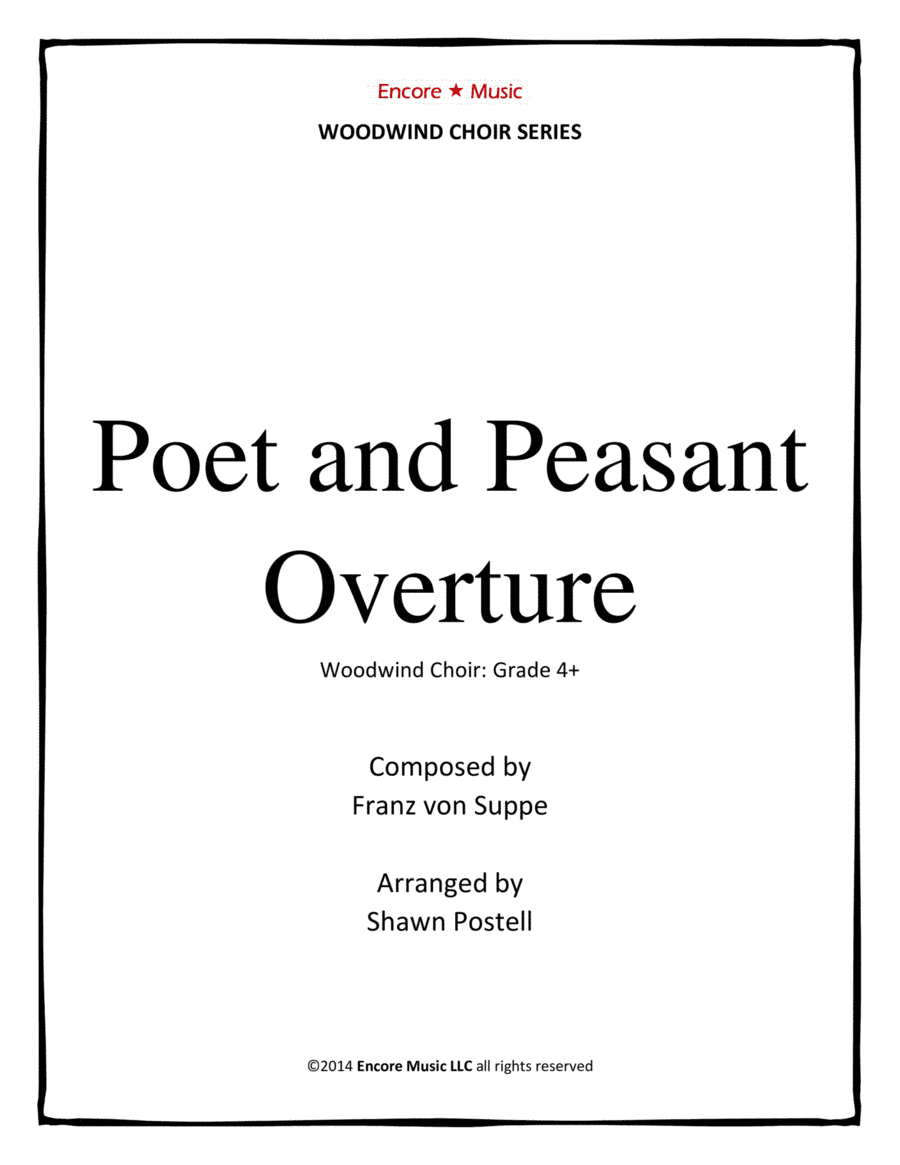 Poet and Peasant Overture for woodwind choir by Franz von Suppe (arr. Shawn Postell)