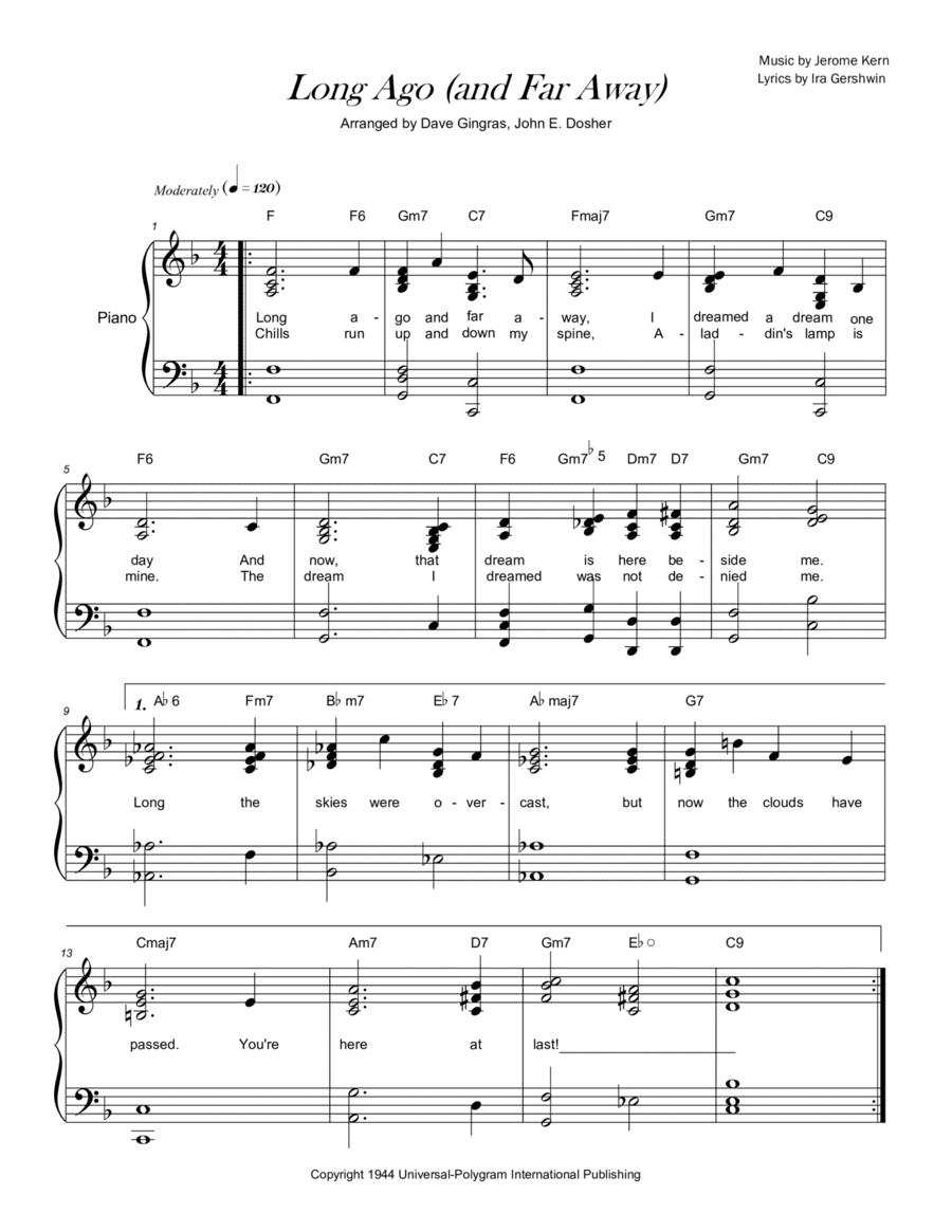 Long Ago (and Far Away) (arr. Dave Gingras, John E. Dosher)