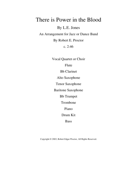 There is Power in the Blood (arr. Robert E. Proctor)