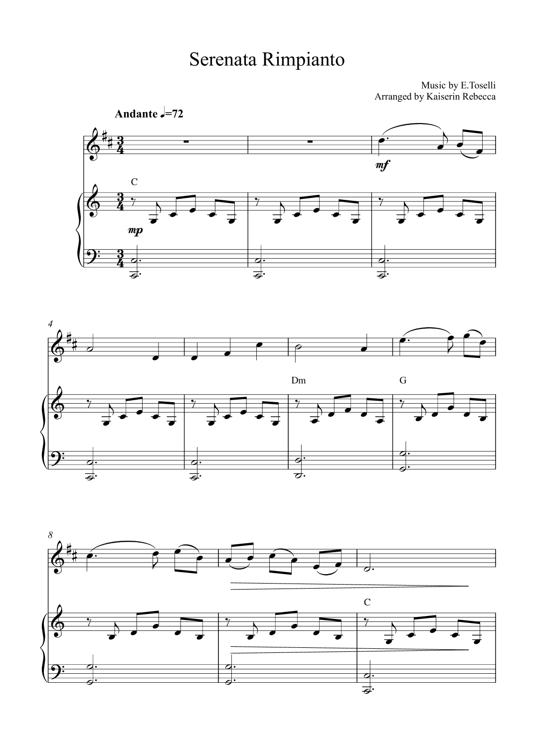 Serenata Rimpianto (arr. Kaiserin Rebecca)