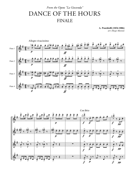 Finale from Dance of the Hours for Flute Quartet (arr. Diego Marani)