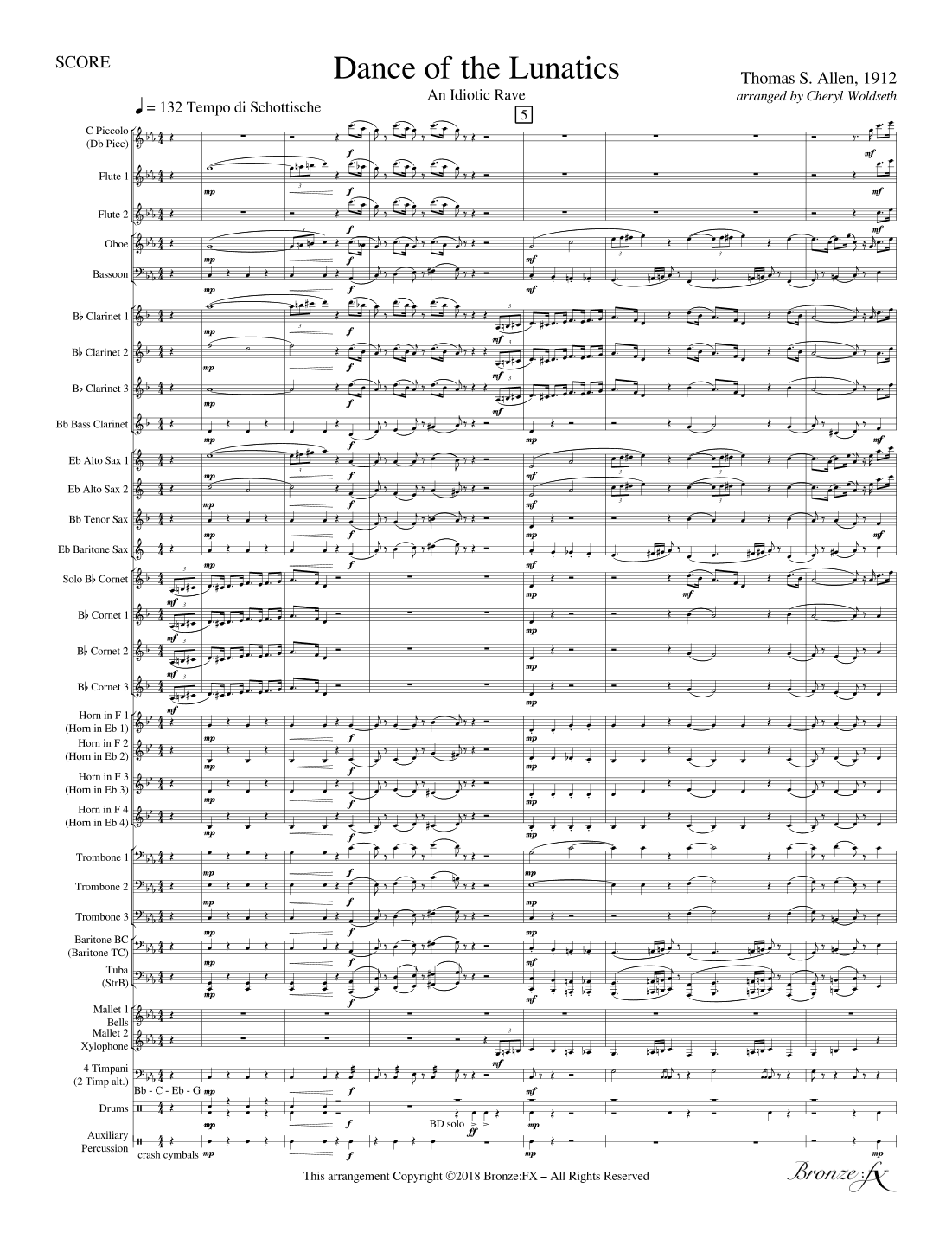 Dance of the Lunatics (arr. Cheryl Woldseth – Bronze:FX)