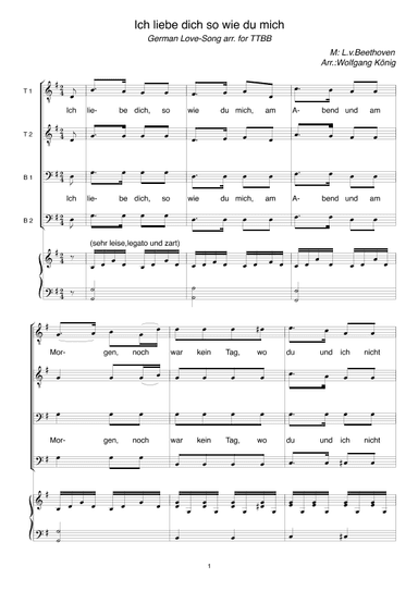 Ich liebe dich so wie du mich (arr. Wolfgang König)