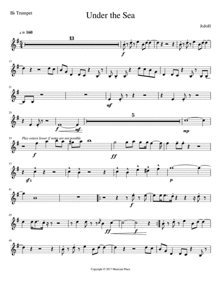 Under the Sea - Bb Trumpet
