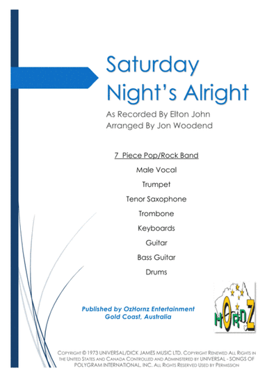 Saturday Night's Alright (for Fighting) (arr. Jon Woodend)
