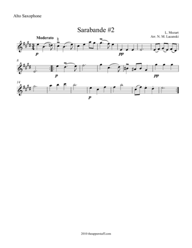 Sarabande #2 (arr. Nick Lacanski)