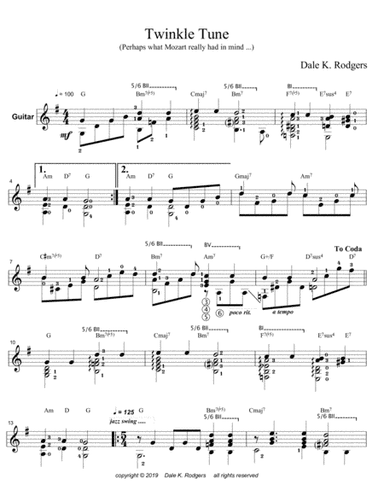 Twinkle Tune (perhaps what Mozart really had in mind....)