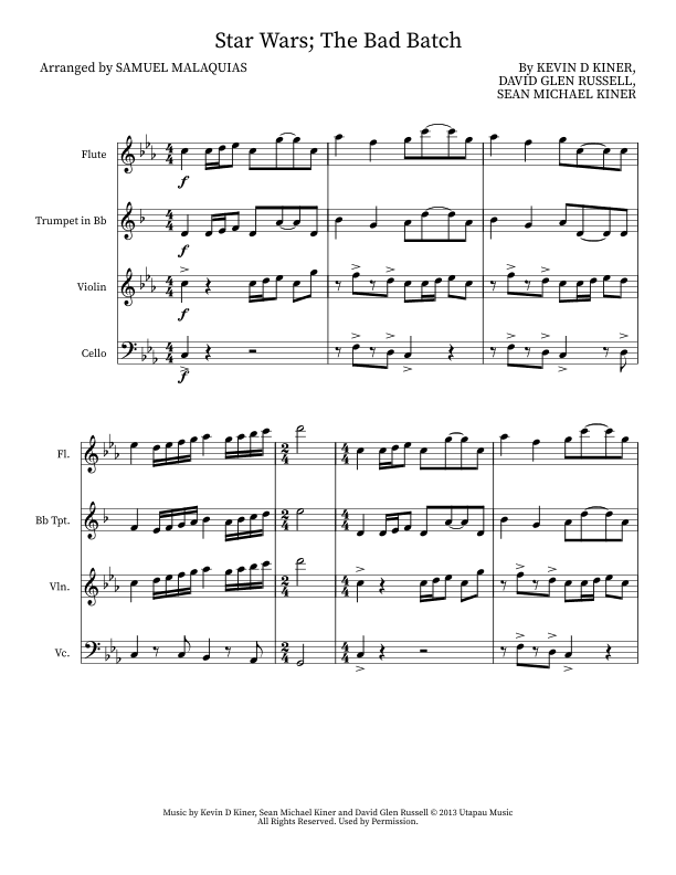 Star Wars; The Bad Batch (arr. SAMUEL DE SOUZA MALAQUIAS)