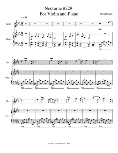 Nocturne #229 for Piano and Violin