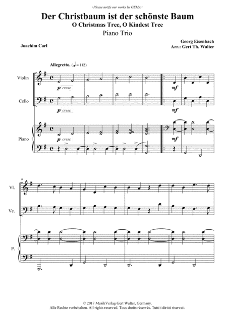 O Christmas Tree, O Kindest Tree (arr. Gert Th. Walter)