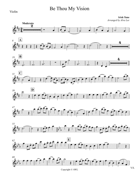 Be Thou My Vision Violin (arr. Alva Lee)