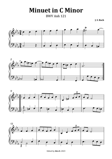Minuet in C Minor, BWV Anh 121 (arr. J. S. Bach)