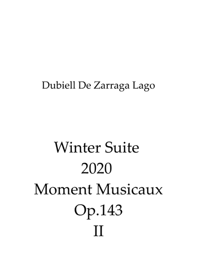 Winter Suite 2020 Momento Musical Op.143