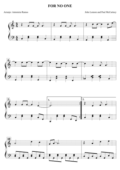 For No One (arr. Antonieta Ramos Valverde)