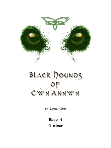 Black Hounds of Cwn Annwn for Harp Ensemble (C minor)-Harp 4 part only