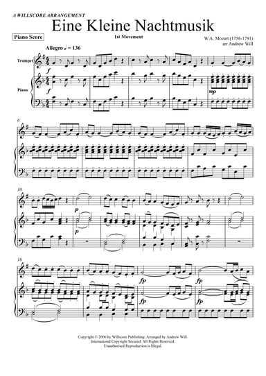 Eine Kleine Nachtmusik - Trumpet (arr. Andrew Will)