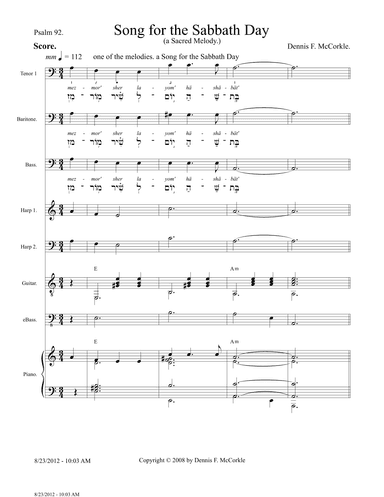 Psalm 92 - Score Only