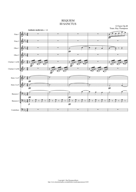 Fauré: Requiem Op.48 III Sanctus - symphonic wind/bass (arr. Ray Thompson)