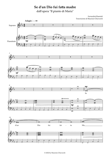 Se d'un Dio fui fatta Madre (arr. Maurizio Chiavaroli)