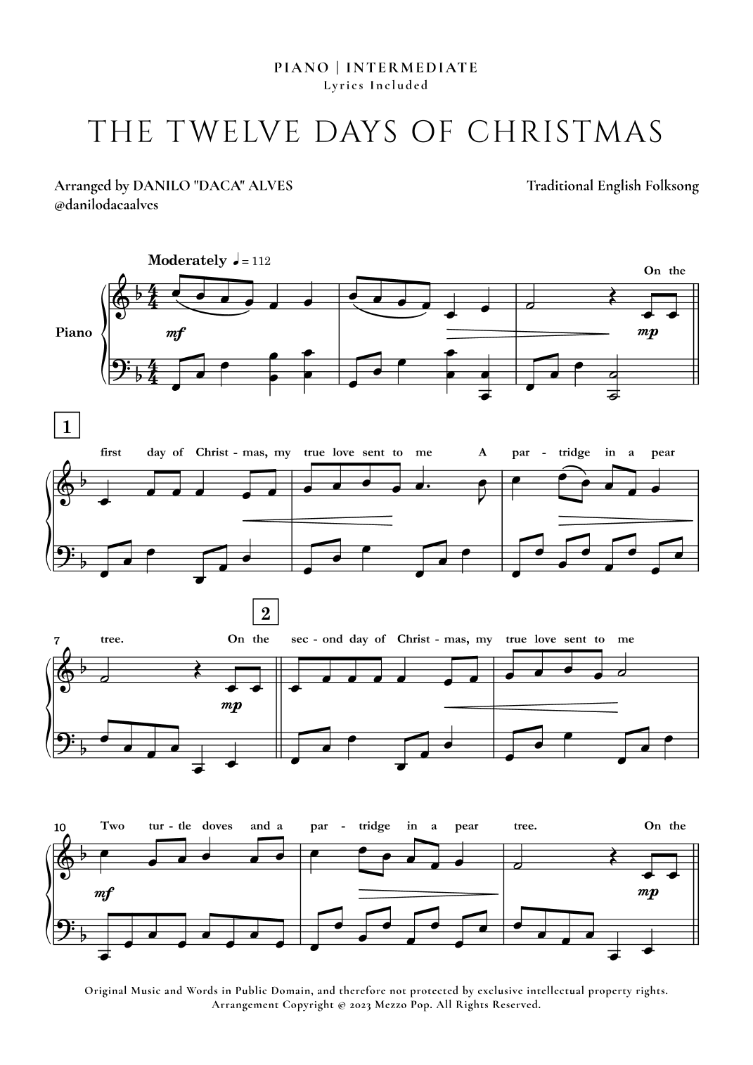 The Twelve Days of Christmas (arr. Danilo "Daca" Alves)