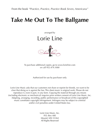 Take Me Out To The Ballgame (arr. Lorie Line)
