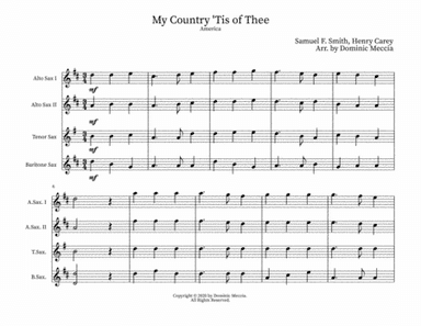 My Country 'Tis of Thee (America) (arr. Dominic Meccia)