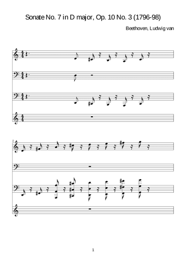 Beethoven:Sonate No. 7 in D major, Op. 10 No. 3 for piano solo (arr. WALID B)