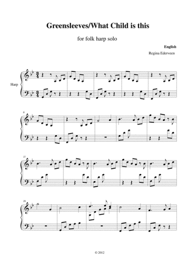 Greensleeves/What Child is this - lever harp solo