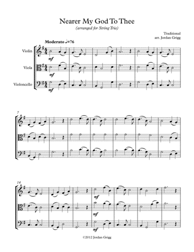 Nearer My God To Thee (arranged for String Trio) (arr. Jordan Grigg)