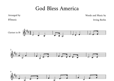 God Bless America ® (arr. BTmusic)