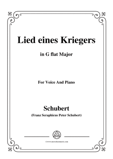 Schubert-Lied eines Kriegers,D.822,in G flat Major,for Voice and Piano (arr. MSM)