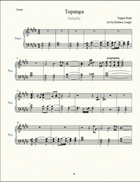 Topanga (arr. Emilien Lesage)