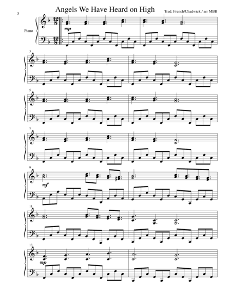 Angels We Have Heard on High, a Minimalist setting for Piano Solo (arr. Michael Bomier)