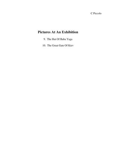 Pictures At An Exhibition Pictures 9 & 10 (arr. Diana L. Appler)