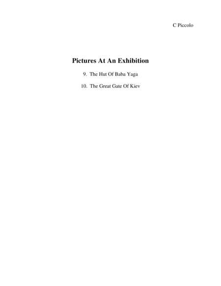 Pictures At An Exhibition Pictures 9 & 10 (arr. Diana L. Appler)